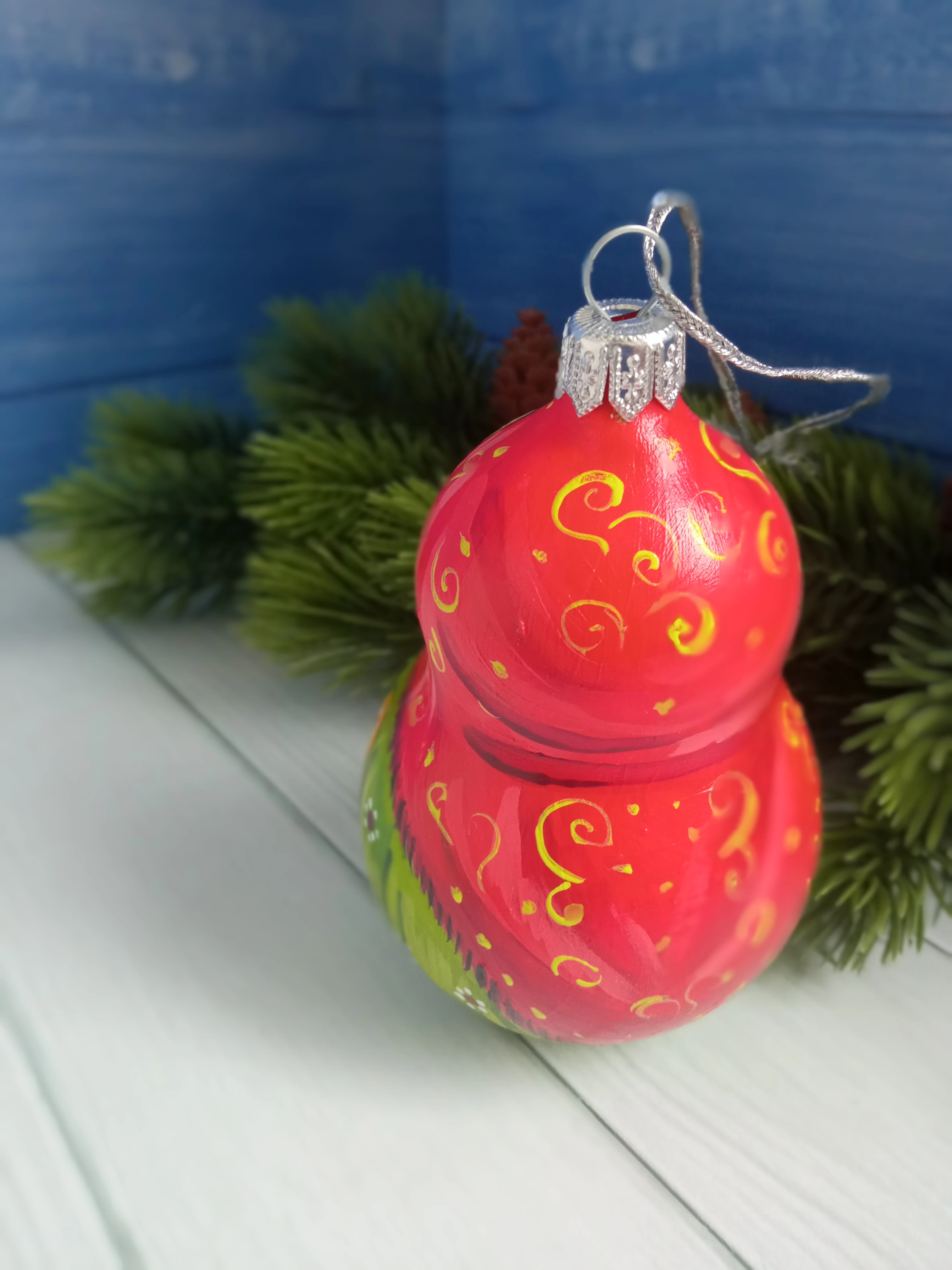 Ёлочная игрушка Матрешка Art-Works Стекло Ручная роспись