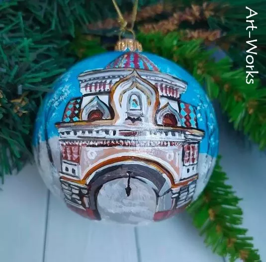 Ёлочный шар Триумфальные ворота в г. Владивосток Art-Works Стекло Ручная роспись