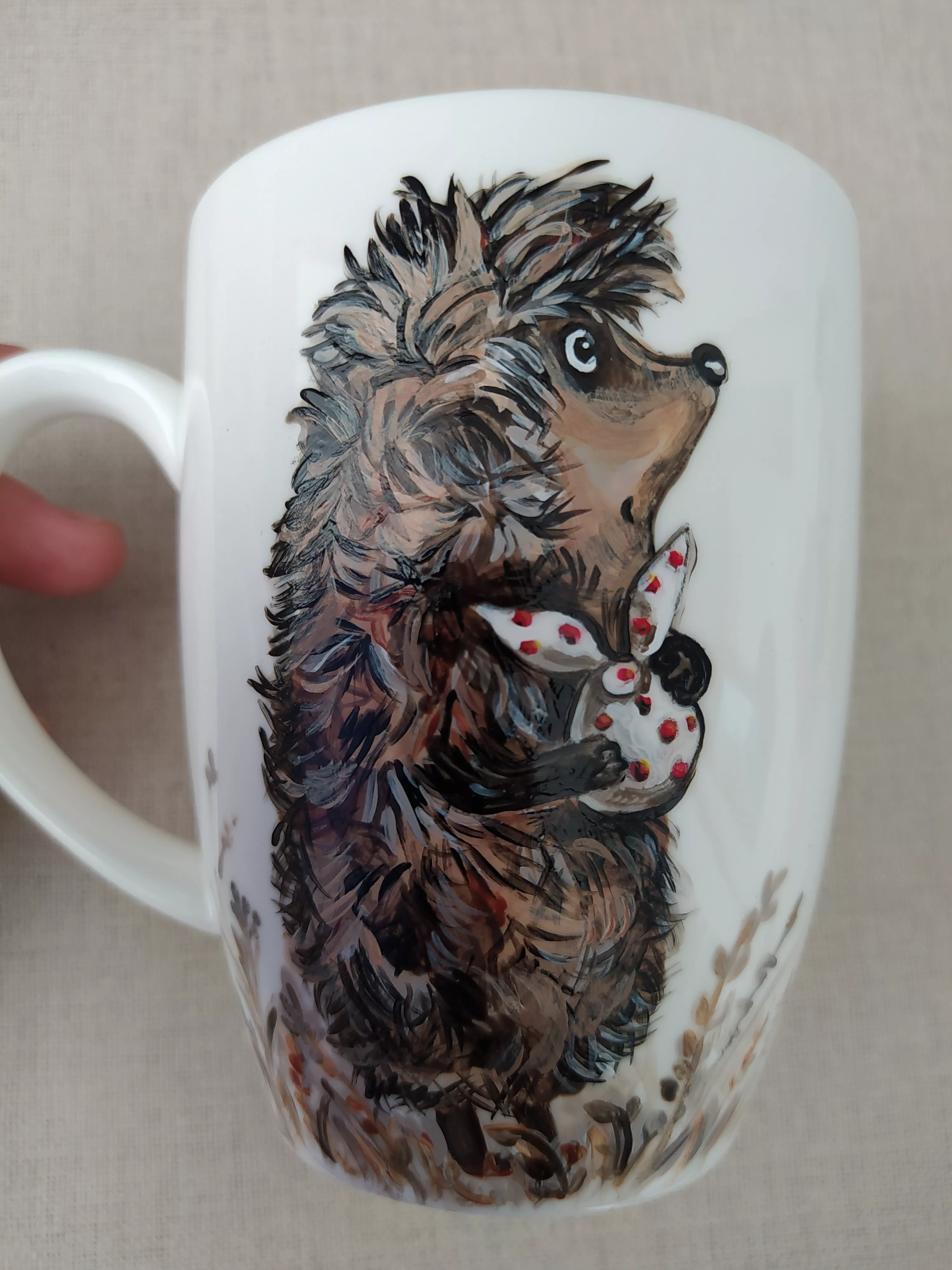 Кружка с ручной росписью Ёжик Art-Works Фарфор CN-142