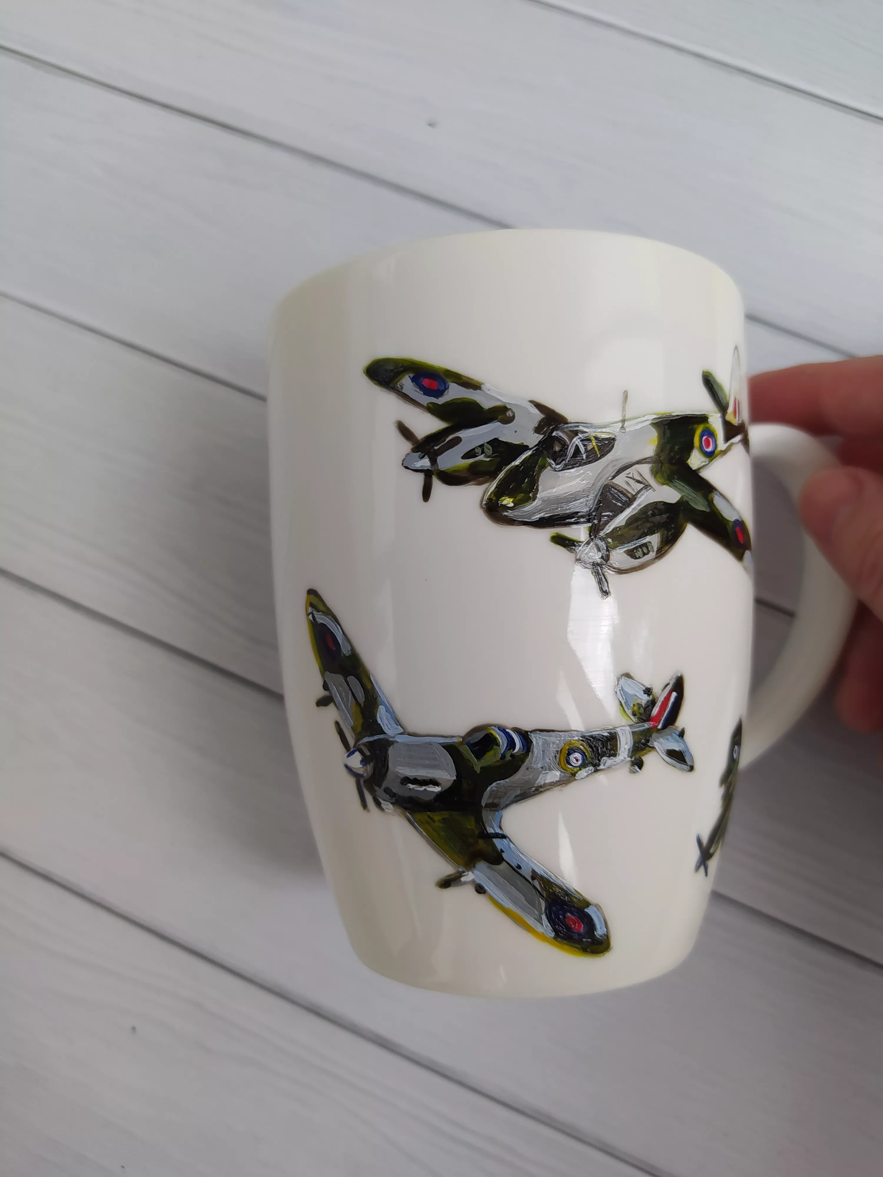 Кружка с ручной росписью Самолеты Art-Works Фарфор CN-150