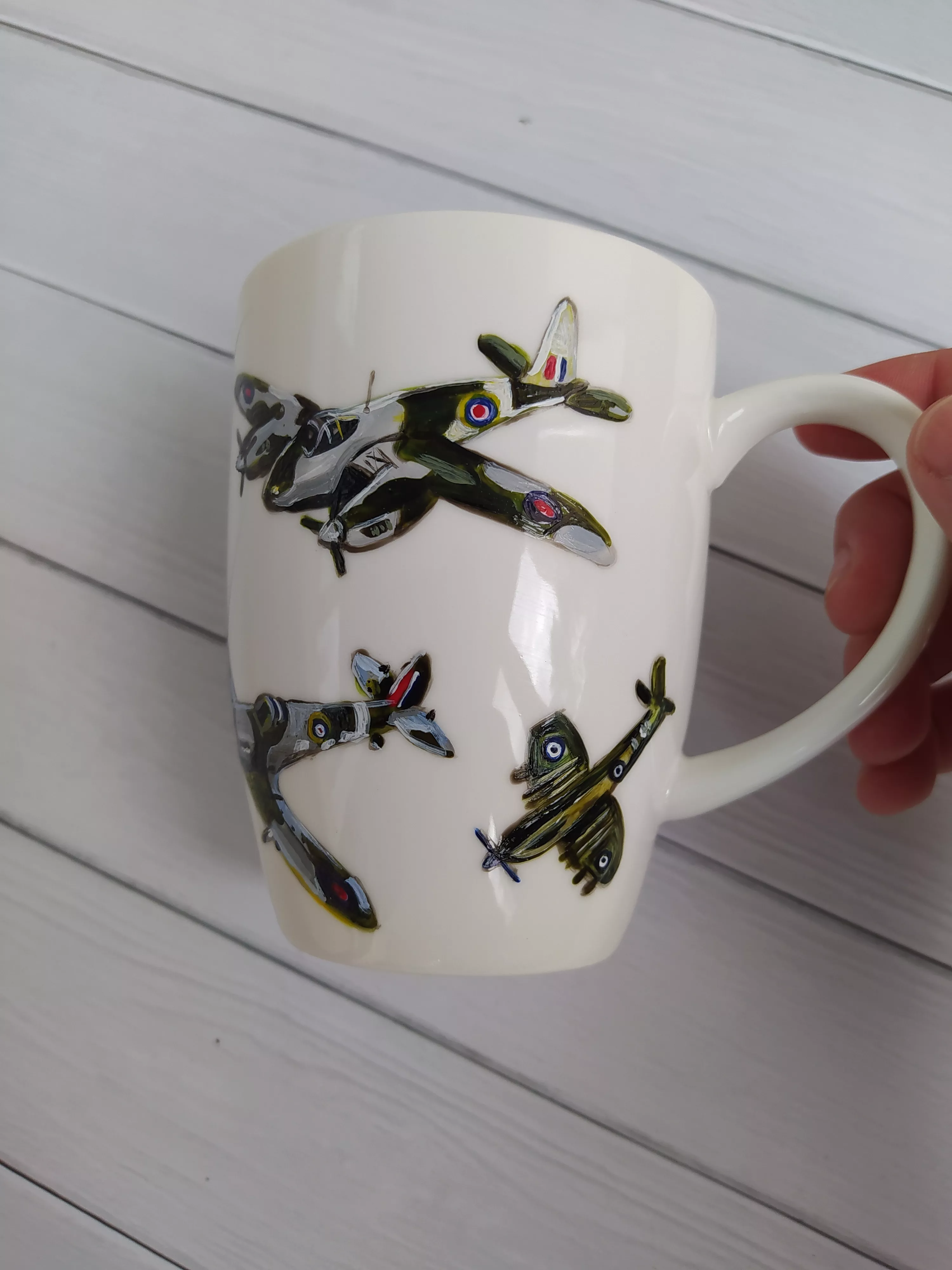 Кружка с ручной росписью Самолеты Art-Works Фарфор CN-150